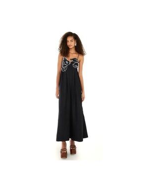 Farm Rio Black Fish Koi Maxi Dress 🖤